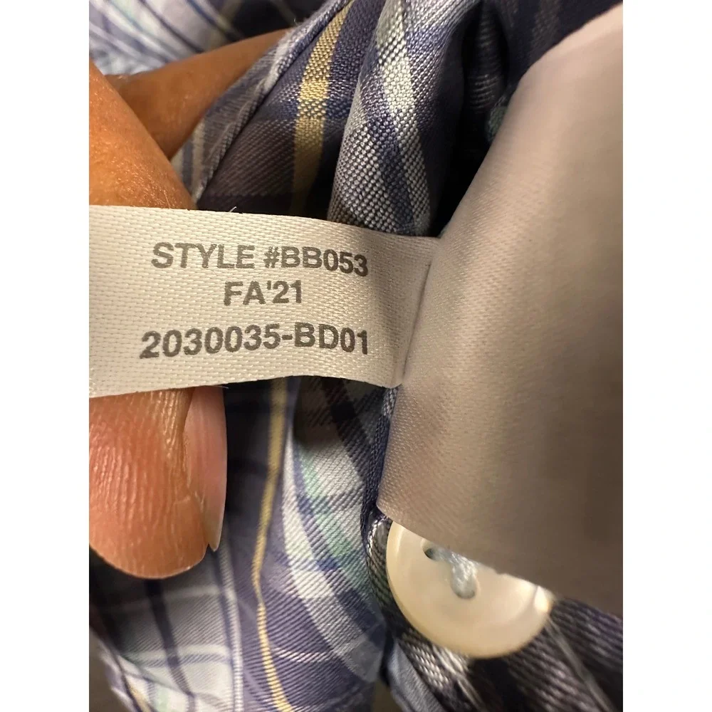 J.Crew Mens XL Slim Performance Stretch‎ Plaid Long Sleeve Button Down Shirt
